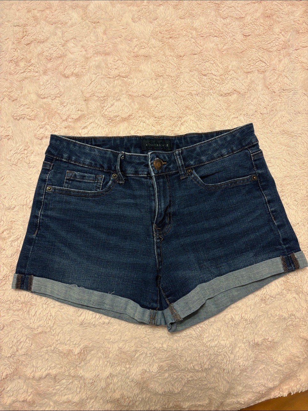 Aeropostale Dark Blue Denim Roll-Cuff Women’s Shorts